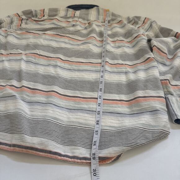 Tommy Bahama Collared Shirt Mens XL Pastel Striped Long Sleeve Preppy Flip Cuff - Picture 9 of 11